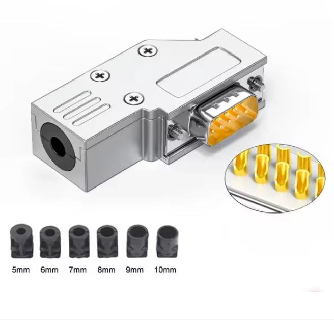 DB9 right angle type metal hood D-Sub 90 degree backshells male female connectors